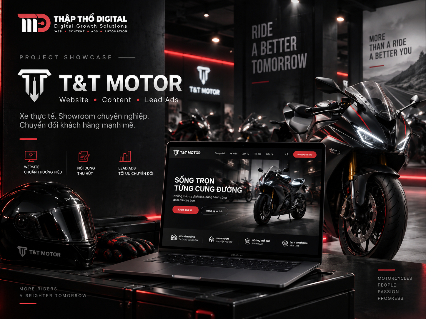 Dự án thiết kế website T&T Motor - showroom mô tô phân khối lớn