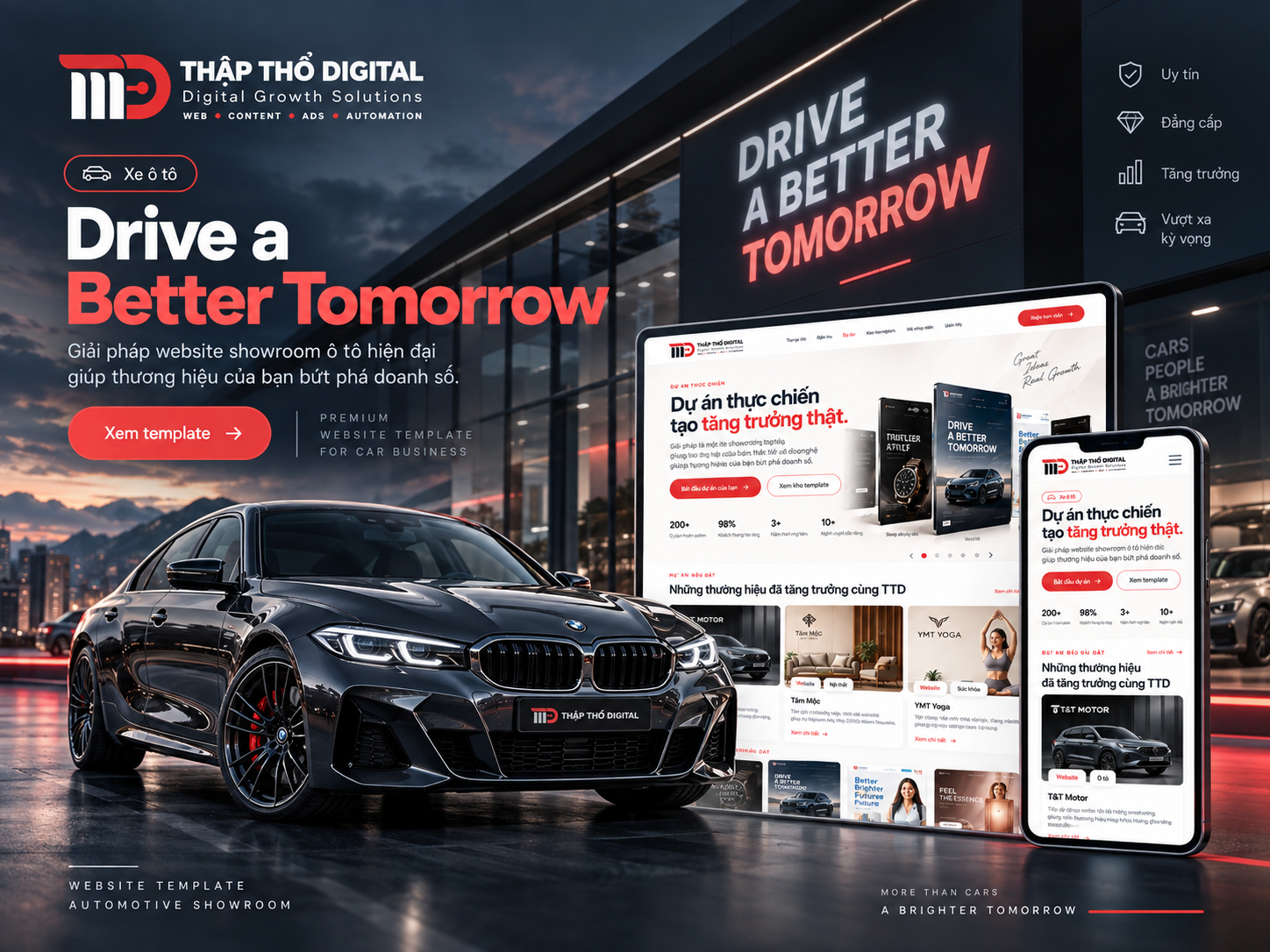 Concept website showroom xe ô tô hiện đại do TTD thiết kế