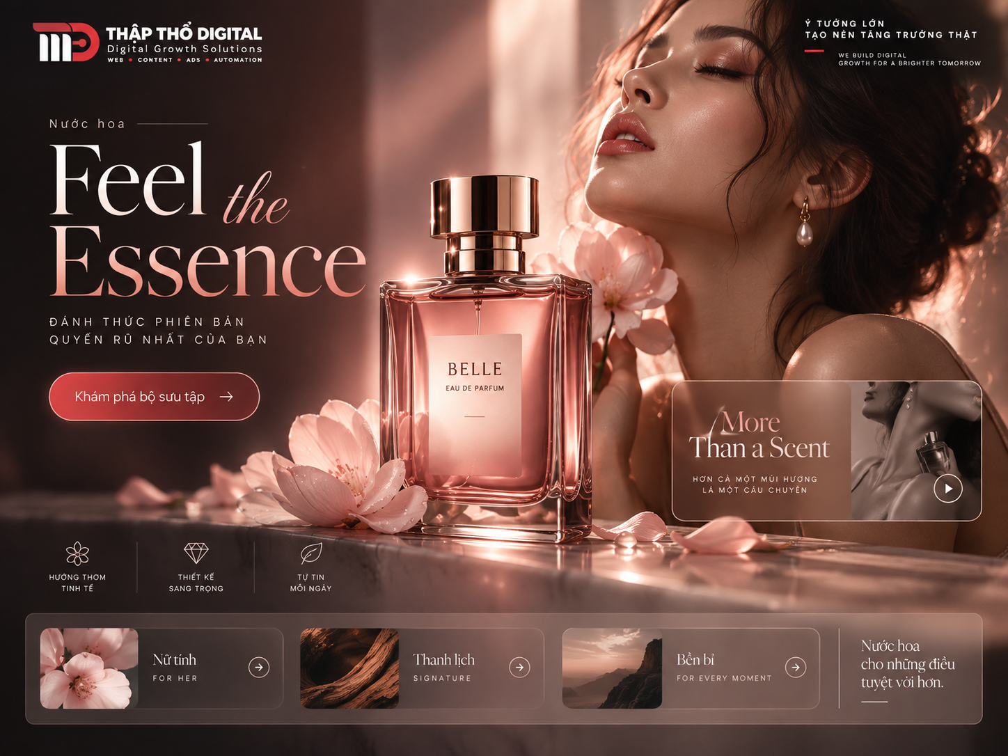 Concept website thương hiệu nước hoa cao cấp do TTD thiết kế