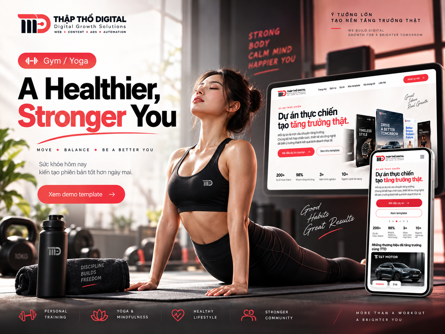 Concept website Gym Yoga hiện đại do TTD thiết kế