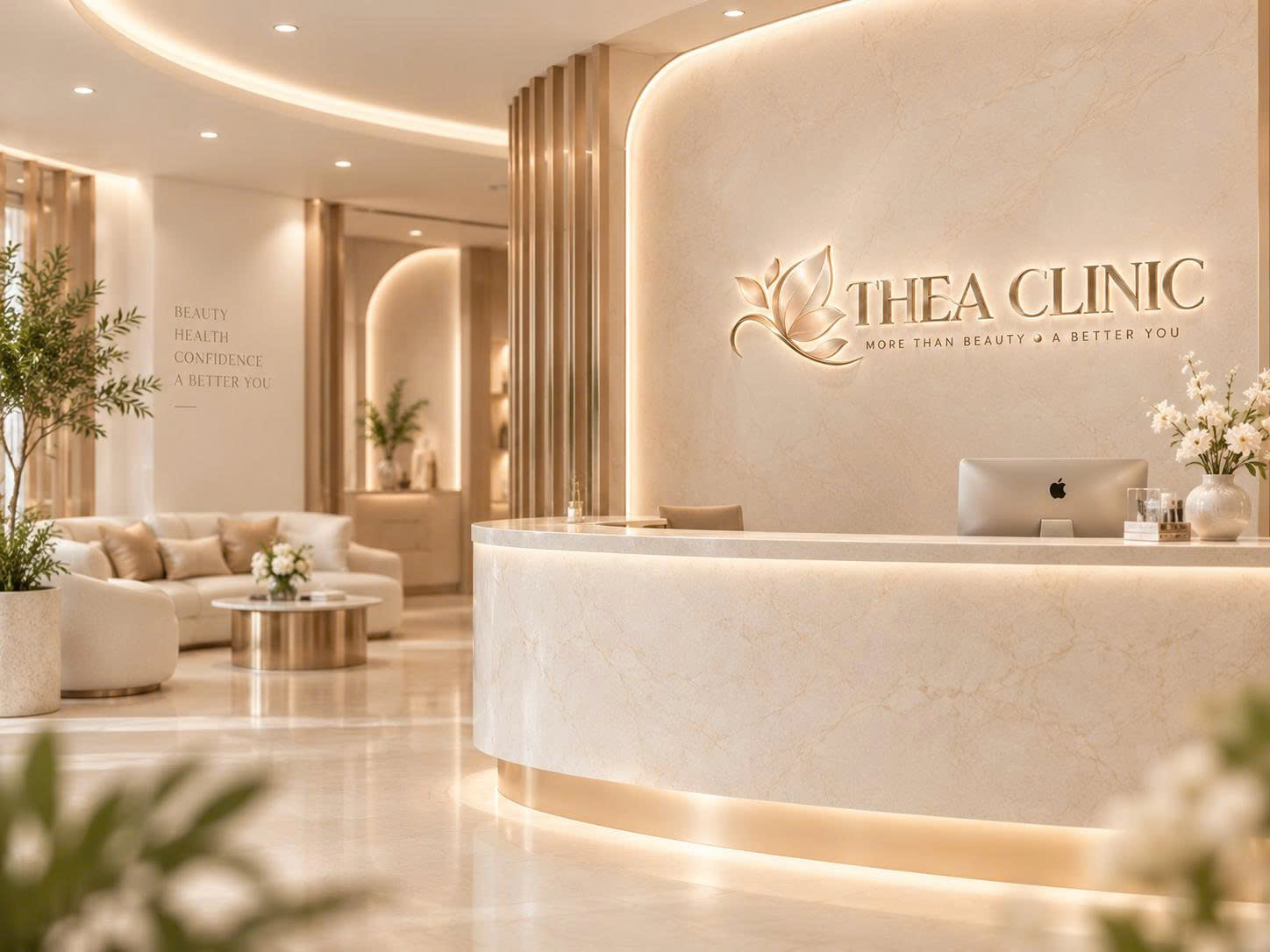 Sảnh lễ tân THEA Clinic sang trọng